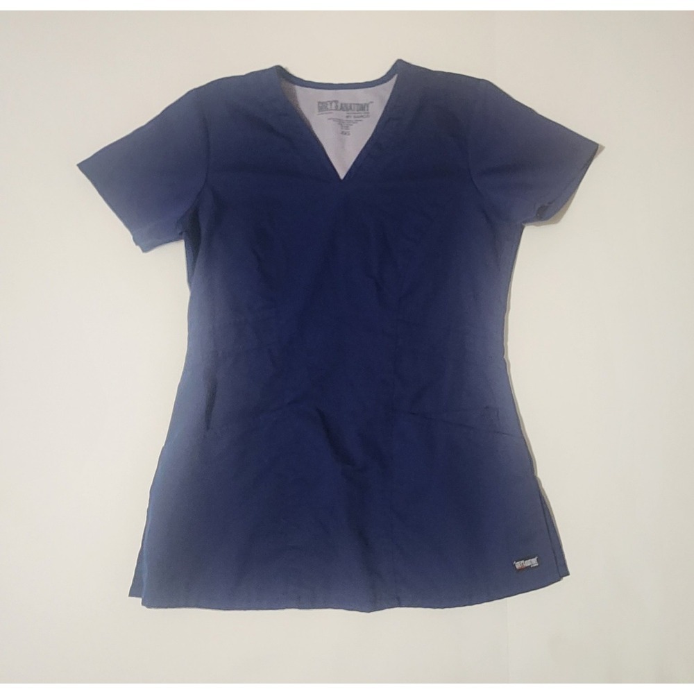 Greys Anatomy by Barco Women's V-Neck Top - Size S (Navy Blue) Medical Scrubs‎